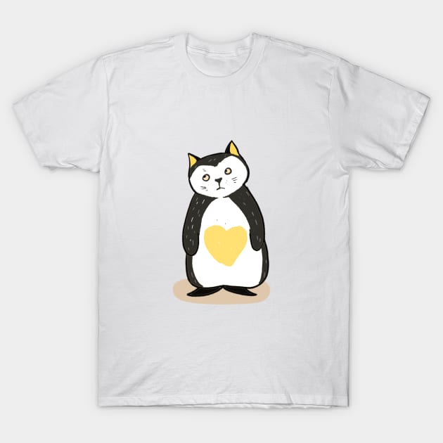 cat penguin T-Shirt by Other Couple and Our Couple